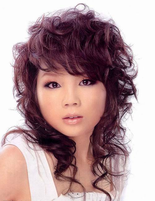 Messy asian curly skinny